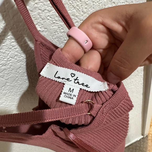 Love Tree Rust Ribbed Button-Front Tank Bodysuit - Picture 5 of 5